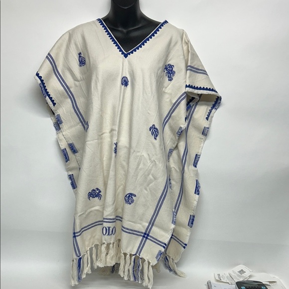 Ralph Lauren Other - Ralph Lauren Polo Ivory and Navy Poncho 100% organic cotton NWT